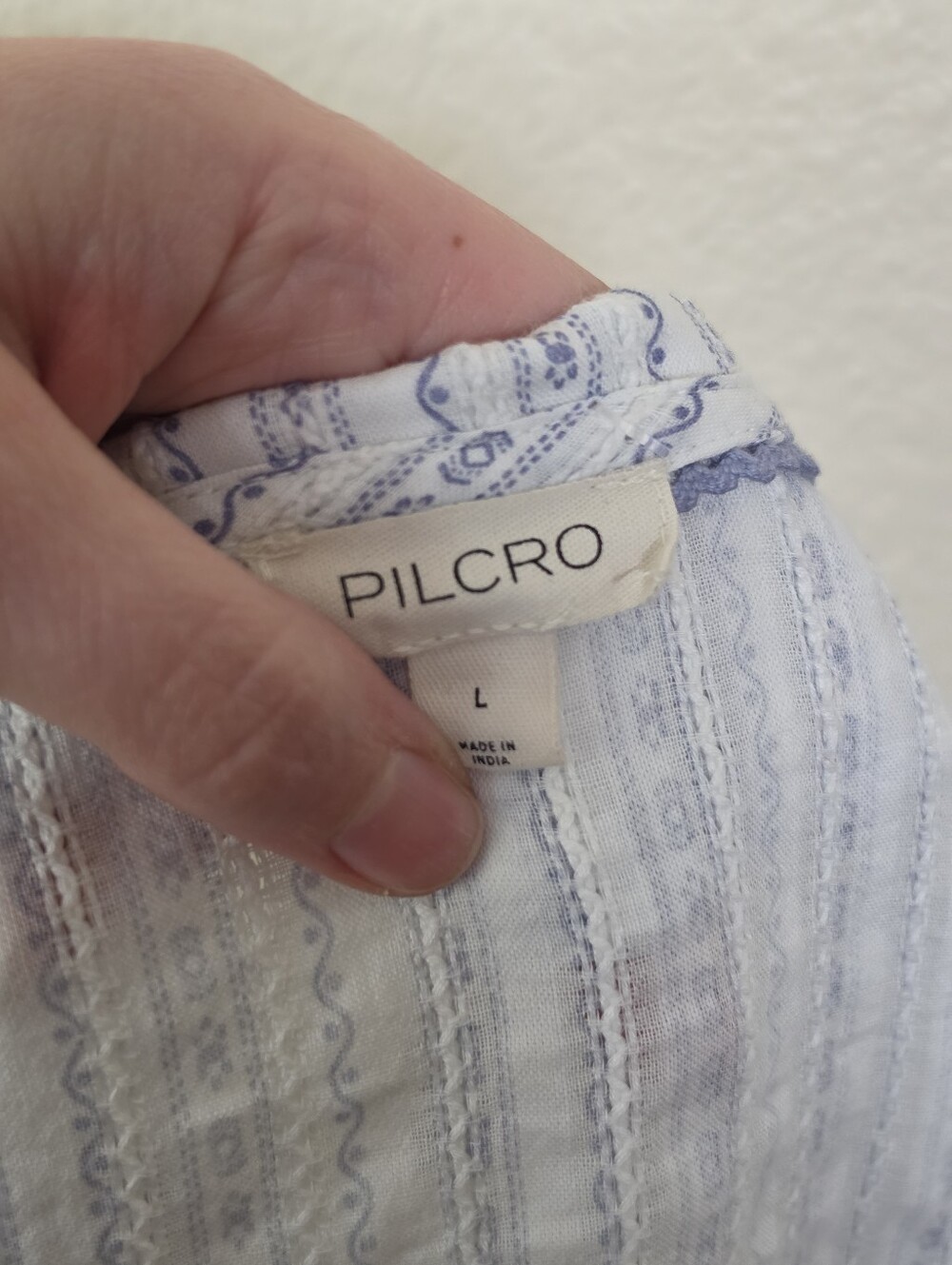 Anthropologie blouse White Striped Ruffle Button-Up top - Picture 4 of 6